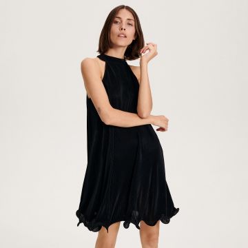 Reserved - Rochie mini plisată - Negru