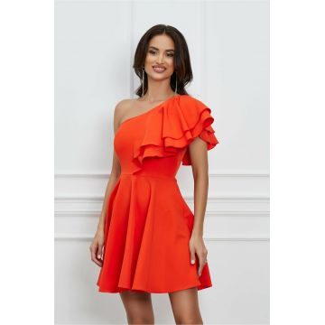 Rochie Moze orange cu volan pe o parte