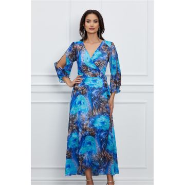 Rochie Tora bleumarin petrecuta cu animal print