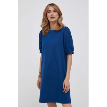 United Colors of Benetton rochie din bumbac culoarea albastru marin, mini, drept