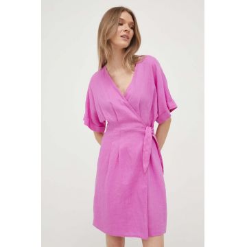 United Colors of Benetton rochie din in culoarea violet, mini, drept