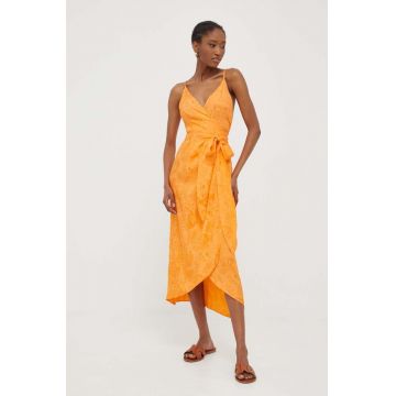 Answear Lab rochie culoarea portocaliu, mini, drept