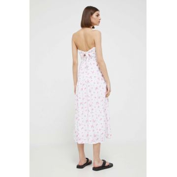 Hollister Co. rochie culoarea roz, midi, evazati