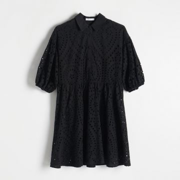 Reserved - Rochie cu broderie englezească - Negru Reserved - Rochie cu broderie englezească - Negru