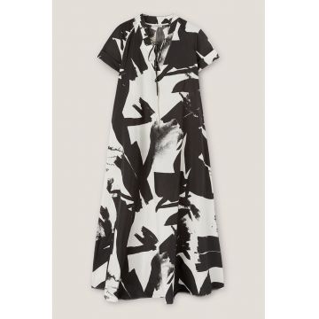 Rochie cu croiala in A si imprimeu abstract