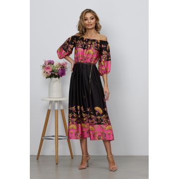 Rochie Daphne Negru Floral