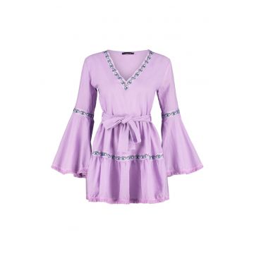 Rochie de plaja cu cordon in talie