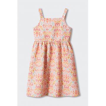 Rochie din amestec de bumbac cu model Arcoiris