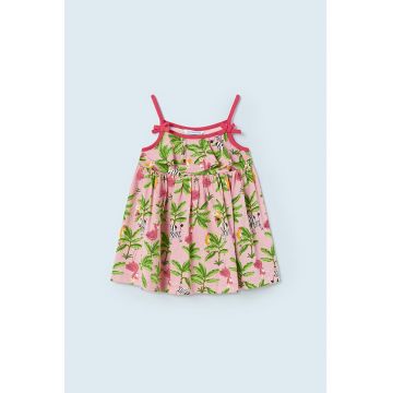 Rochie evazata cu model tropical