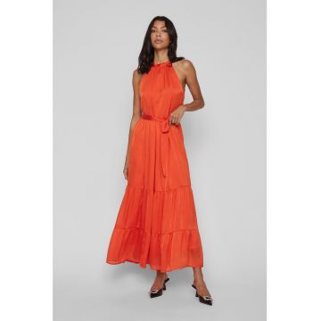 Rochie stratificata cu cordon in talie