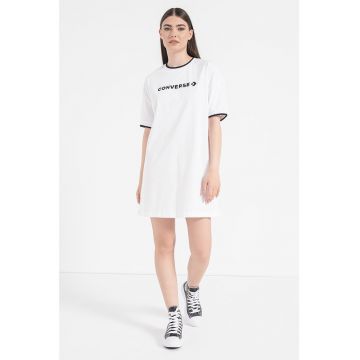 Rochie-tricou cu maneci cazute Wordmark