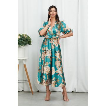 Rochie Yolanda Verde Floral