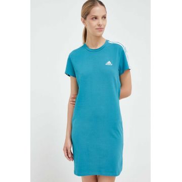 adidas rochie culoarea turcoaz, mini, mulata