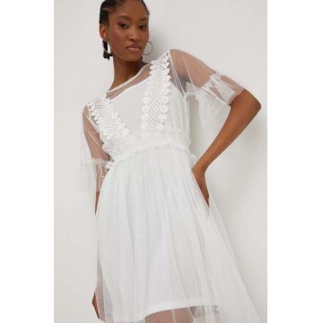 Answear Lab rochie culoarea alb, midi, evazati