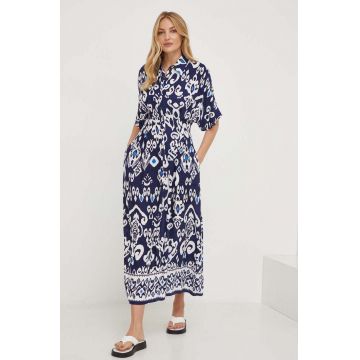 Answear Lab rochie culoarea albastru marin, maxi, evazati