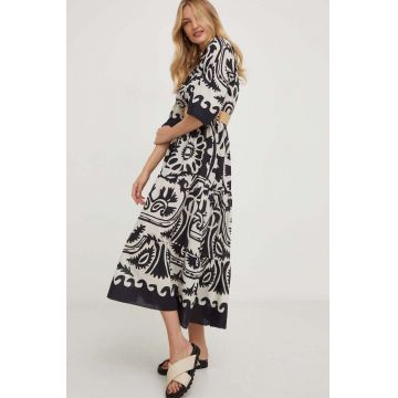 Answear Lab rochie culoarea bej, maxi, evazati