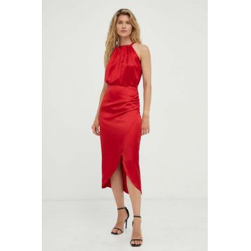 Answear Lab rochie culoarea rosu, midi, mulata