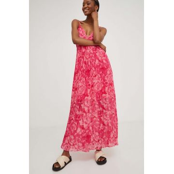 Answear Lab rochie culoarea roz, maxi, evazati