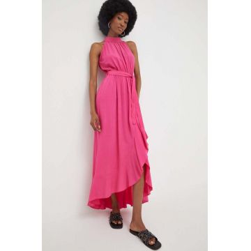 Answear Lab rochie culoarea roz, maxi, evazati
