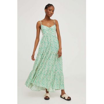 Answear Lab rochie culoarea verde, maxi, evazati