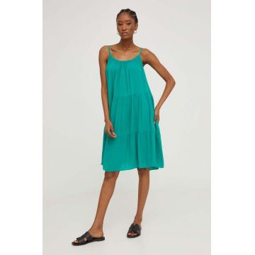 Answear Lab rochie culoarea verde, mini, evazati