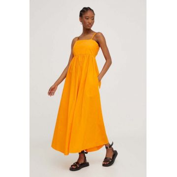Answear Lab rochie din bumbac culoarea portocaliu, maxi, evazati