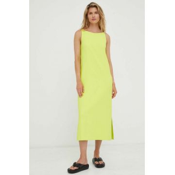 Drykorn rochie culoarea galben, maxi, drept