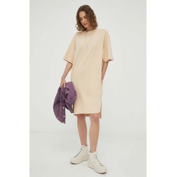 G-Star Raw rochie din bumbac culoarea bej, mini, oversize