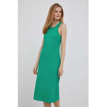 GAP rochie culoarea verde, midi, mulata