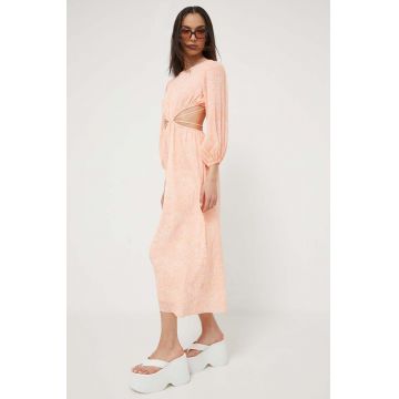 HUGO rochie culoarea portocaliu, midi, drept