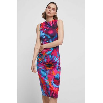 Medicine rochie din bumbac midi, mulata