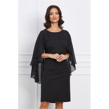 Rochie Agatha neagra cu capa din voal