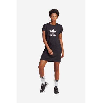 adidas Originals rochie din bumbac culoarea negru, mini, drept IC5483-black