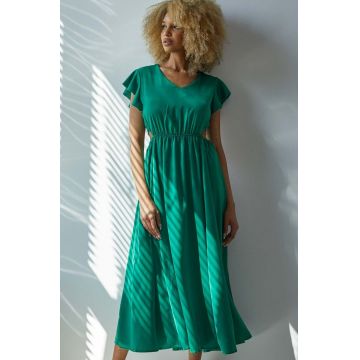 Answear Lab rochie culoarea verde, maxi, evazati