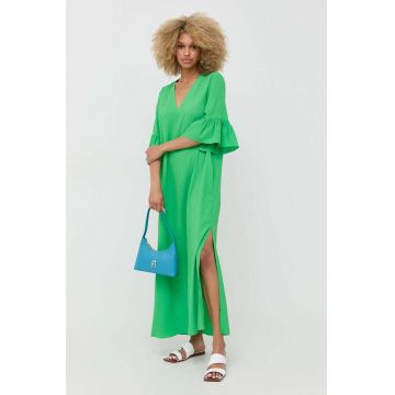 Notes du Nord rochie Carrie culoarea verde, maxi, oversize
