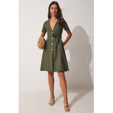 Rochie-camasa cu cordon si croiala in A