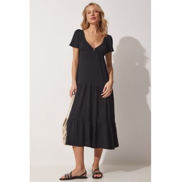 Rochie cu croiala in A si decolteu in V