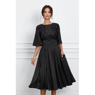 Rochie Dy Fashion neagra cu paiete la bust