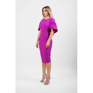 Rochie eleganta conica ca maneca scurta