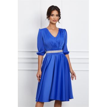 Rochie Ella Collection Aria albastra cu cordon in talie