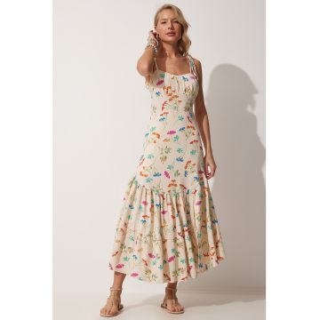 Rochie evazata cu imprimeu floral