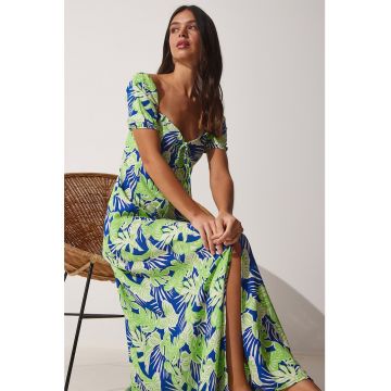 Rochie maxi cu imprimeu tropical
