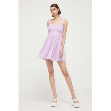 Abercrombie & Fitch rochie culoarea violet, mini, evazati