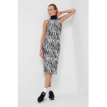 adidas Originals rochie culoarea negru, midi, mulata