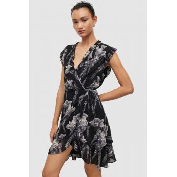 AllSaints rochie culoarea negru, mini, evazati