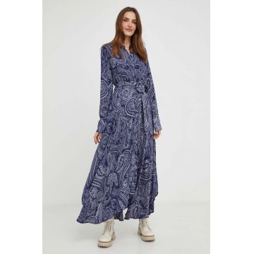 Answear Lab rochie culoarea albastru marin, maxi, evazati