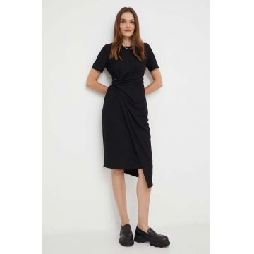 Answear Lab rochie culoarea negru, midi, drept