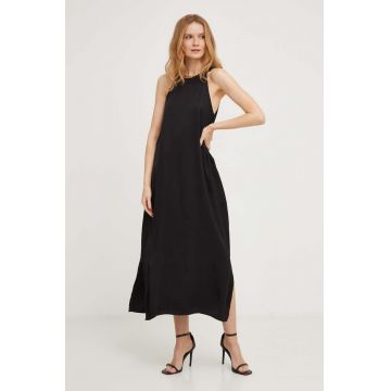 Answear Lab rochie culoarea negru, midi, drept