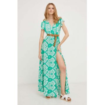 Answear Lab rochie culoarea verde, maxi, evazati