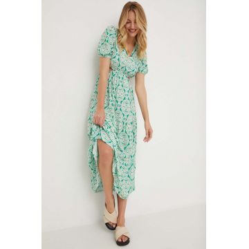 Answear Lab rochie culoarea verde, maxi, evazati